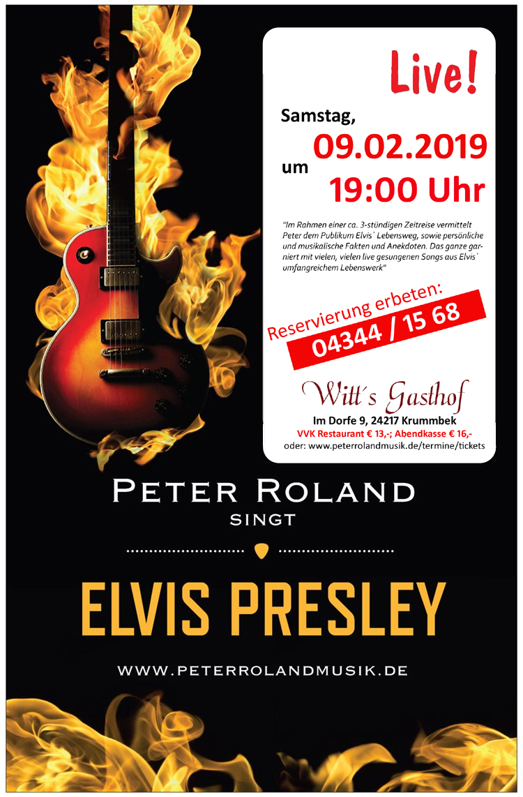 Peter Roland singt Elvis Prelsey live in Witt`s Gasthof