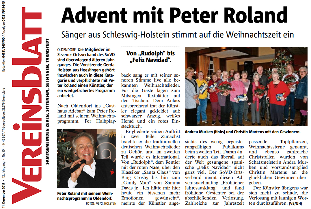 Advent mit Peter Roland in Zeven-Oldendorf